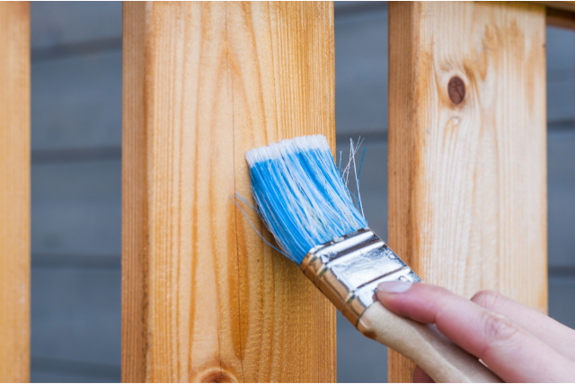 Varnishing the Wood with a brush and light stain color